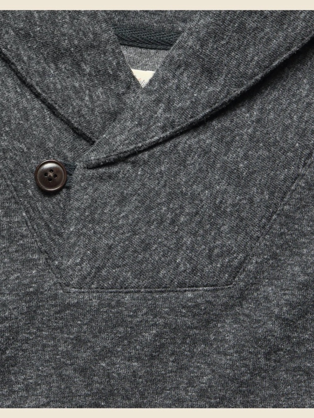 Faherty Men's Charcoal Shawl Collar V-Neck Sweater - Picture 2 of 6